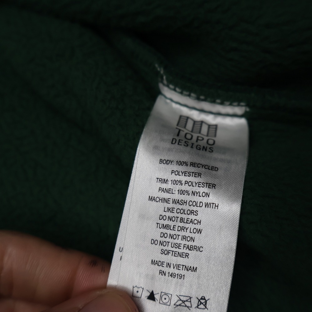 Topo Designs Jacket Men XL Green Subalpine Sherpa Fleece Full Zip Hike Outdoor - Picture 8 of 16
